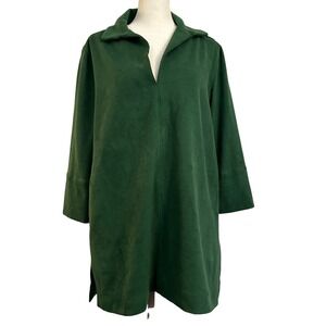 Ann Mashburn Faux Suede Tunic Dress Forest Green‎ M